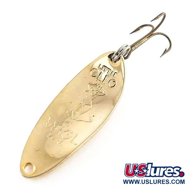 Vintage  Seneca Little Cleo (Hula Girl), 1/3oz Gold fishing spoon #13242