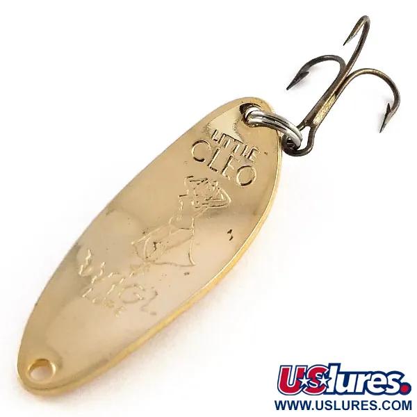 Vintage  Seneca Little Cleo (Hula Girl), 1/3oz Gold fishing spoon #13243