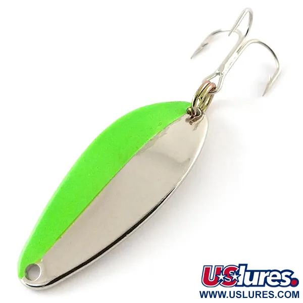 Vintage   Acme Little Cleo UV, 1/4oz Nickel / Green fishing spoon #13244