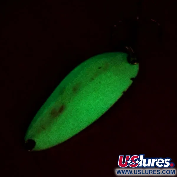 Vintage   Acme Little Cleo Glow, 1/3oz White / Blue / Nickel fishing spoon #13246