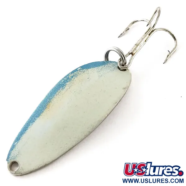 Vintage   Acme Little Cleo Glow, 1/3oz White / Blue / Nickel fishing spoon #13246