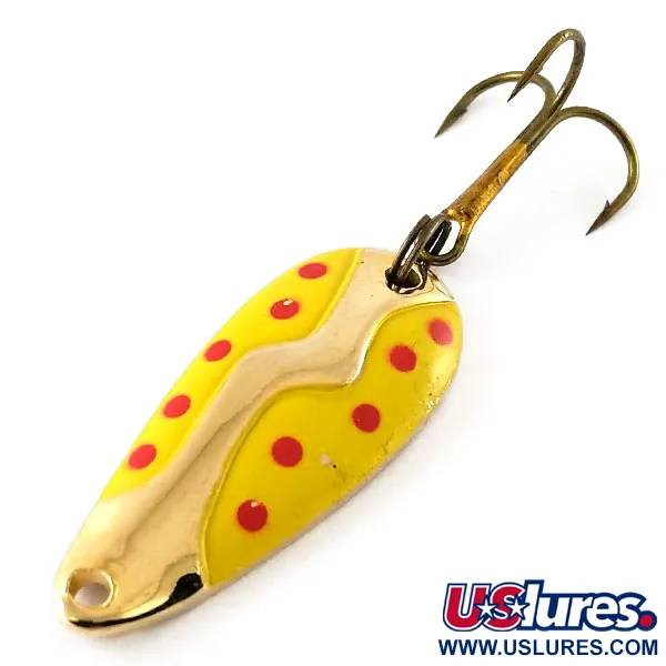 Vintage  Acme Kamlooper, 2/5oz Yellow / Gold fishing spoon #13255