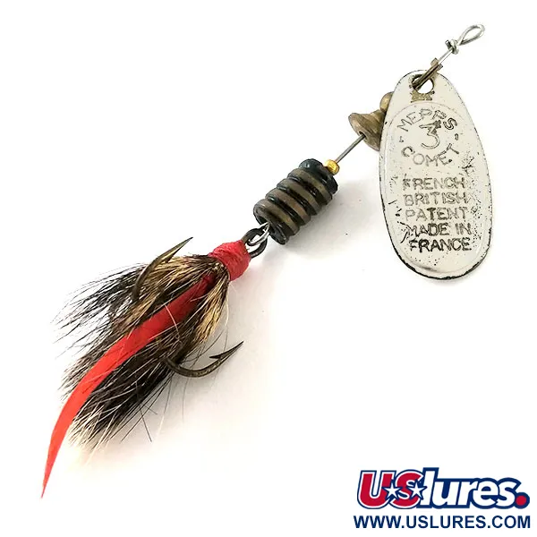 Vintage   Vintage Mepps Comet 3 Dressed (1960s), 1/4oz Silver fishing lure #13278
