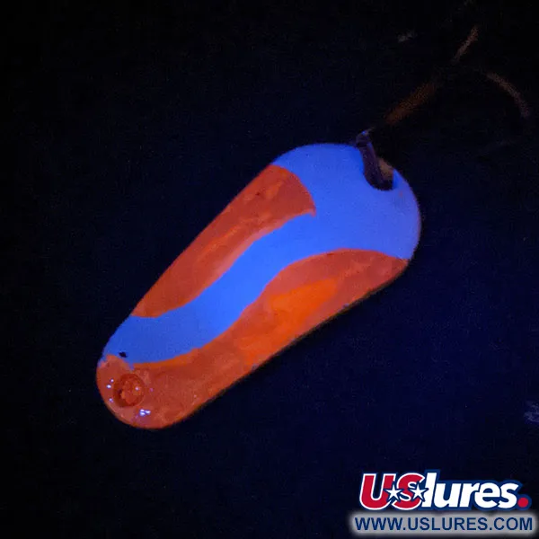 Vintage  Aeroplane Spinner Aero UV, 1/4oz White / Pink / Brass fishing spoon #13410