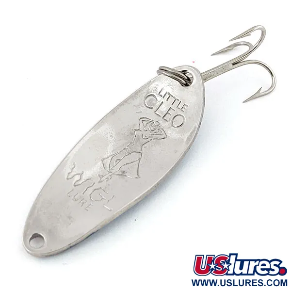 Vintage  Seneca Little Cleo (Hula Girl), 1/3oz Nickel / Blue fishing spoon #13442