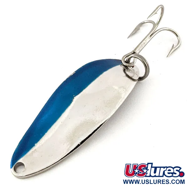 Vintage  Seneca Little Cleo (Hula Girl), 1/3oz Nickel / Blue fishing spoon #13442