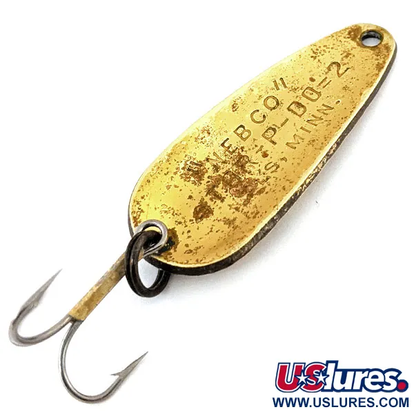 Vintage   Nebco Tor-P-Do 2, 1/2oz Hammered Brass fishing spoon #13468