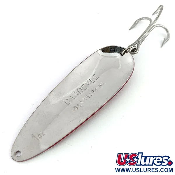 Vintage  Eppinger Dardevle, 1oz Red / White / Nickel fishing spoon #13478