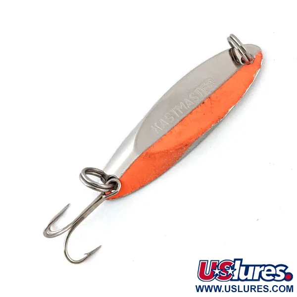 Vintage  Acme Kastmaster UV, 1/4oz Nickel / Orange fishing spoon #13482