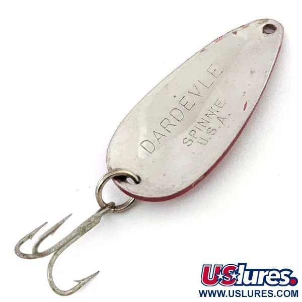 Vintage  Eppinger Dardevle Spinnie, 1/3oz Red / White / Nickel fishing spoon #13496