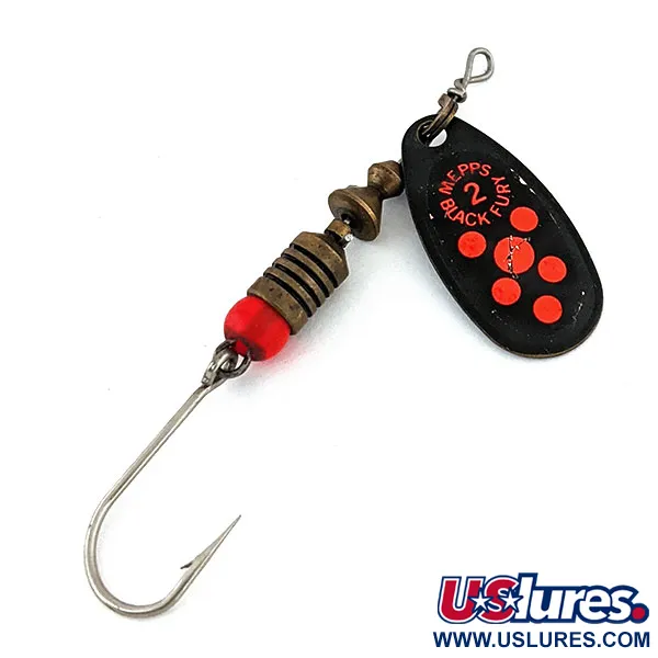 Vintage   Mepps Black Fury 2, 3/16oz Black / Red spinning lure #13514