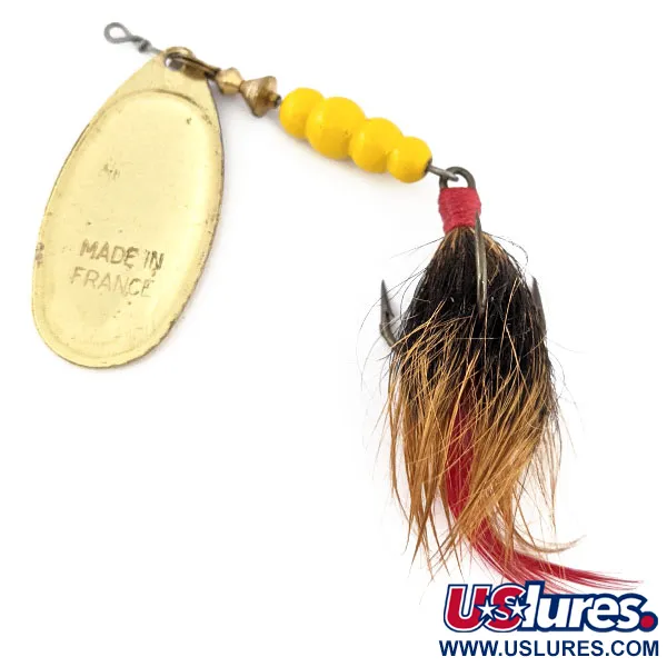 Vintage   Mepps Aglia 5 Dressed (squirrel tail), 1/2oz Brown Trout spinning lure #13518