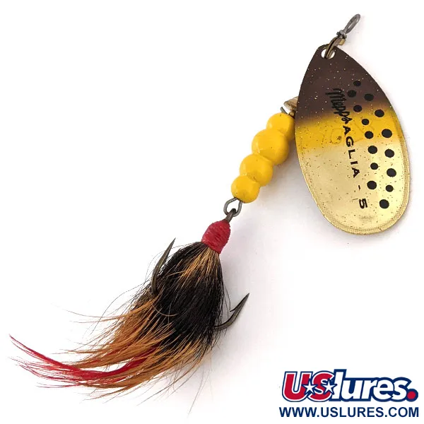 Vintage   Mepps Aglia 5 Dressed (squirrel tail), 1/2oz Brown Trout spinning lure #13518