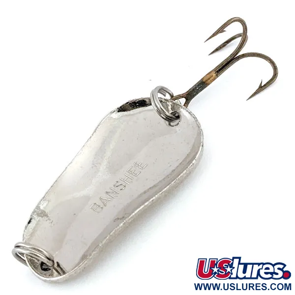 Vintage  Lucky Strike Banshee wobbler, 1/2oz Nickel fishing spoon #13521