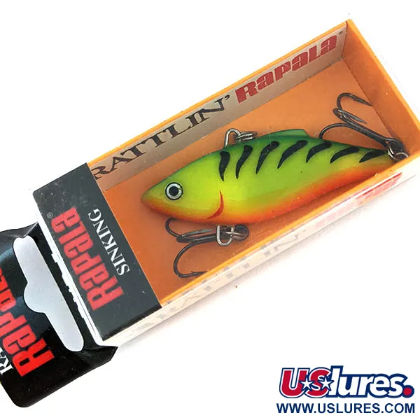   Rapala Rattl'n RAP 05 UV , 2/5oz Fire Tiger UV fishing spoon #17364