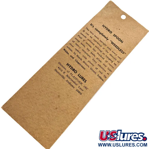  Hydro Lures ​Weedless Hydro Spoon, 2/5oz Brown / Green / Yellow fishing lure #13571