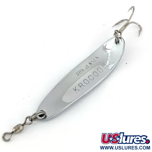 Vintage  Luhr Jensen Krocodile Die #3, 1/3oz Nickel fishing spoon #13649