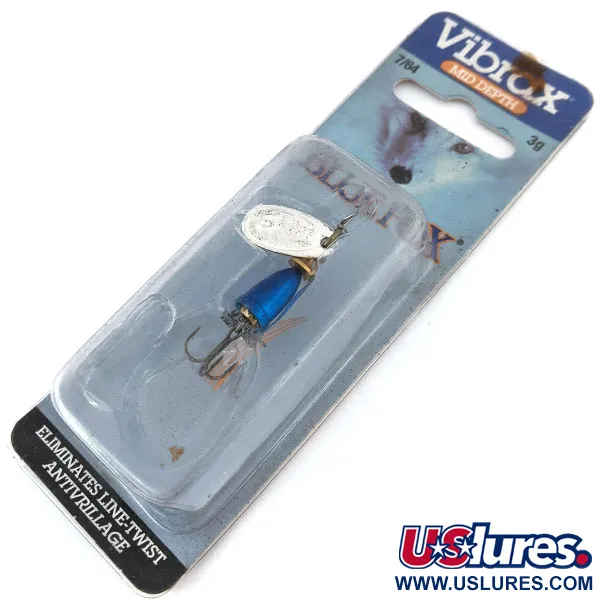  Blue Fox Super Vibrax 0, 3/32oz Silver / Blue spinning lure #13666