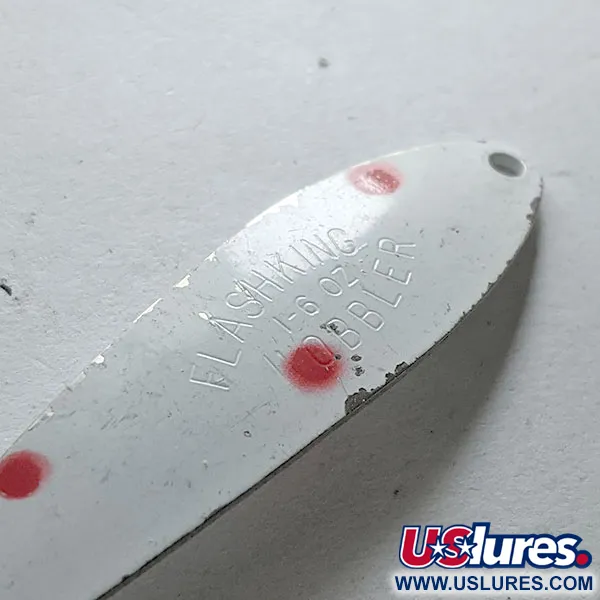 Vintage   ​Acme Flash-King Wobble, 3/16oz White / Red fishing spoon #13672