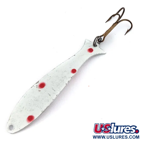 Vintage   ​Acme Flash-King Wobble, 3/16oz White / Red fishing spoon #13672