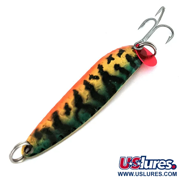 Vintage  Luhr Jensen Krocodile #4, 1/2oz Fire Tiger fishing spoon #13703