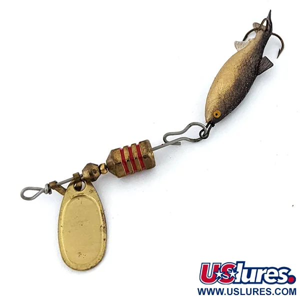 Vintage   Mepps Comet Mino 0, 1/8oz Gold spinning lure #13705