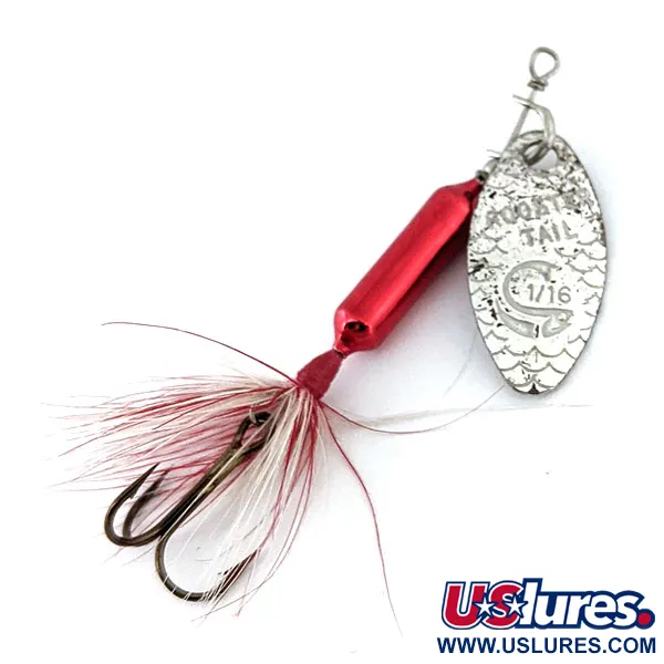 Vintage  Yakima Bait ​Worden’s Original Rooster Tail, 3/32oz Silver / Red spinning lure #13710