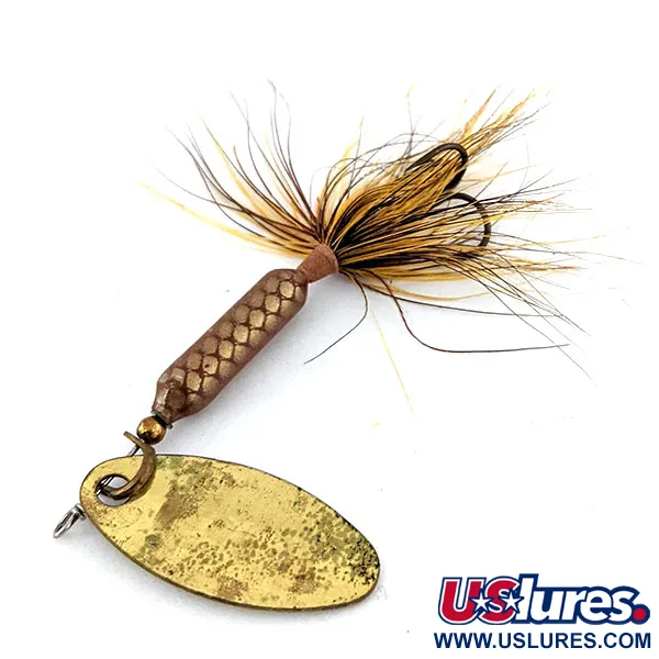 Vintage  Yakima Bait ​Worden’s Original Rooster Tail, 1/8oz Brass / Brown spinning lure #13711