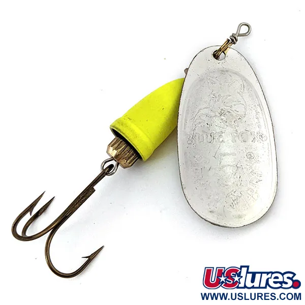 Vintage   Blue Fox Super Vibrax 5, 1/2oz Silver / Chartreuse spinning lure #13718