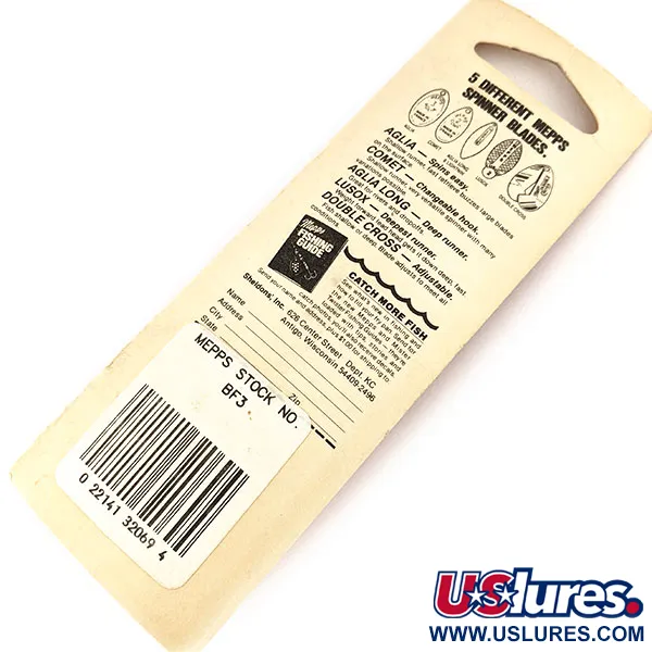   Mepps Black Fury 3, 1/4oz Black / Yellow spinning lure #13721