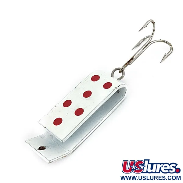 Vintage   ​Jake's Lures Lil Jake , 1/3oz White / Red fishing spoon #13729