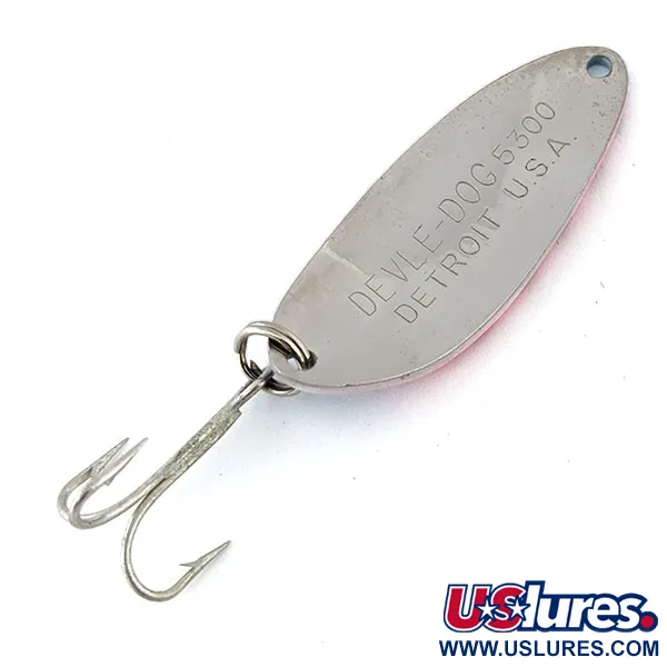 Vintage  Eppinger Dardevle Devle Dog 5300, 1/3oz Rainbow Trout / Nickel fishing spoon #13742