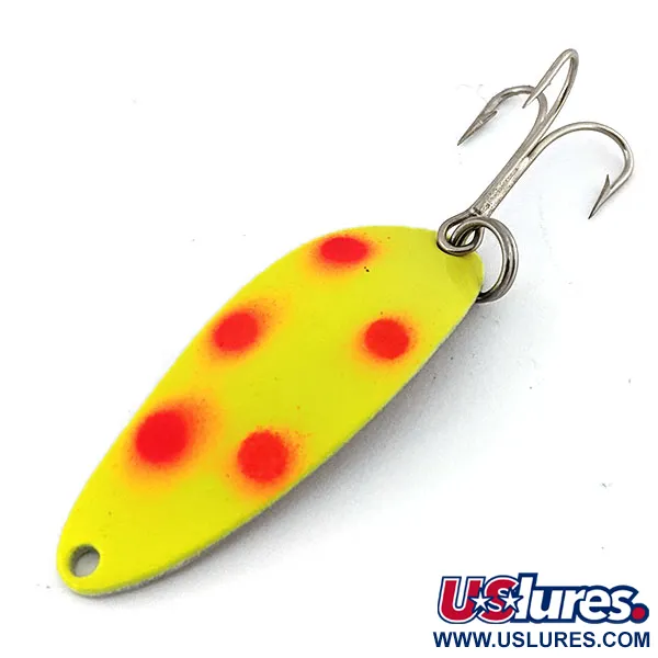  Seneca Little Cleo (Hula Girl) UV, 1/3oz Yellow / Red / Nickel fishing spoon #13758