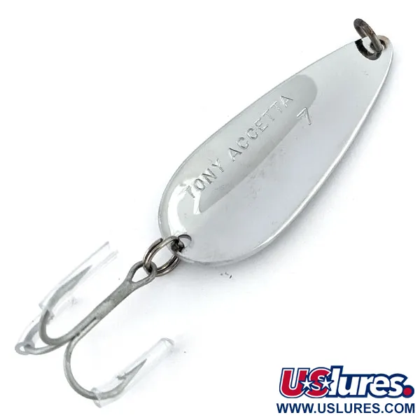 Vintage   ​Tony Accetta 7, 3/4oz Nickel fishing spoon #13778