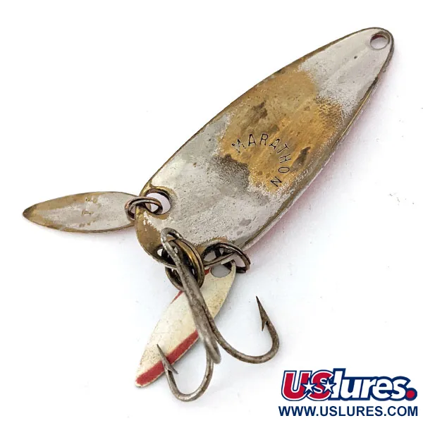 Vintage   Marathon (with sonic blades), 1/4oz Red / White fishing spoon #13782