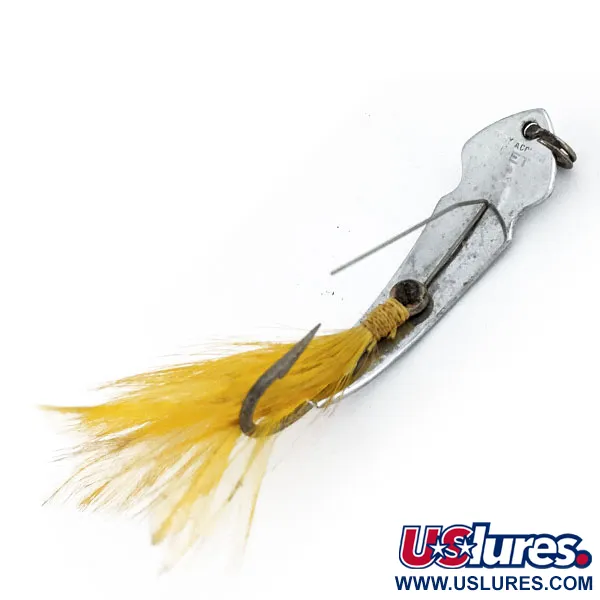 Vintage   ​Błystka antyzaczepowa Tony Accetta Pet Spoon 14, 1/4oz Nickel / Yellow fishing spoon #13783