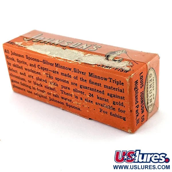   Weedless Johnson Silver Minnow , 2/5oz Silver fishing spoon #13787