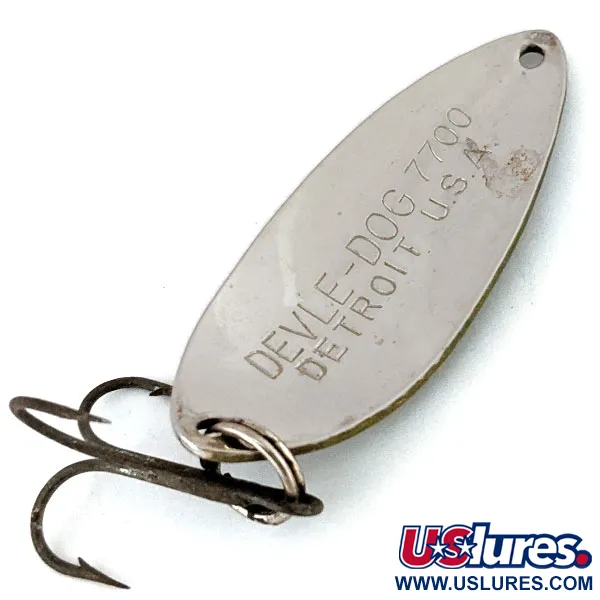 Vintage  Eppinger Dardevle Devle Dog 7700, 1/2oz Frog / Nickel fishing spoon #13799