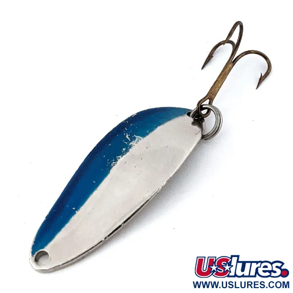 Vintage  Seneca Little Cleo (Hula Girl), 1/3oz Nickel / Blue fishing spoon #13806
