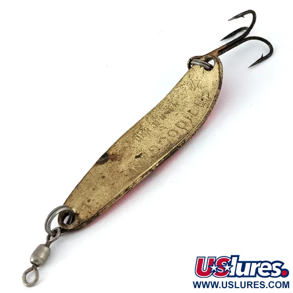 Vintage  Luhr Jensen Krocodile #3, 1/3oz Orange / Brass fishing spoon #13809