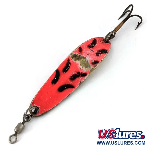 Vintage  Luhr Jensen Krocodile #3, 1/3oz Orange / Brass fishing spoon #13809