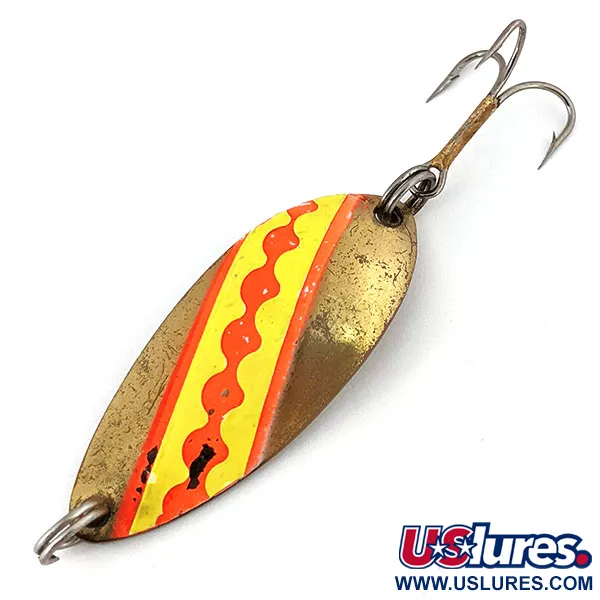 Vintage  Luhr Jensen Little Jewel UV, 1/2oz Brass fishing spoon #13819