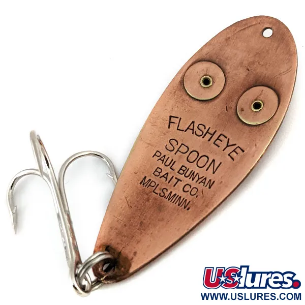Vintage   Paul Bunyan Flash eye spoon, 3/5oz Copper fishing spoon #13843