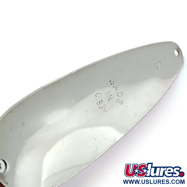 Vintage   Worth Chippewa Steel Spoon , 3/4oz Red / White / Nickel fishing spoon #13850