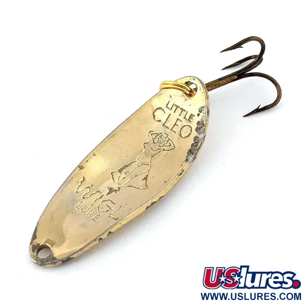 Vintage  Seneca Little Cleo (Hula Girl), 1/3oz Gold fishing spoon #13875