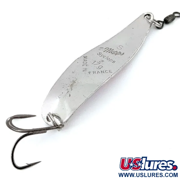 Vintage   Mepps Syclops 2, 3/5oz Silver fishing spoon #13883