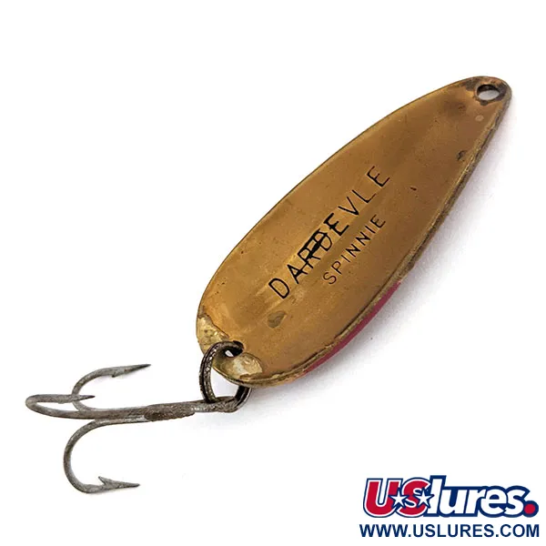 Vintage  Eppinger Dardevle Spinnie, 1/3oz Red / Bronze (Brass) fishing spoon #13885