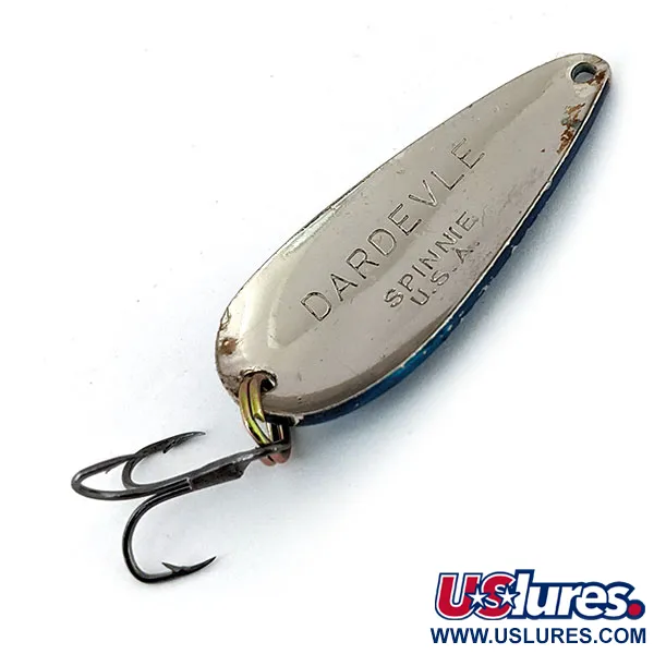 Vintage  Eppinger Dardevle Spinnie, 1/3oz Nickel / Blue fishing spoon #13886