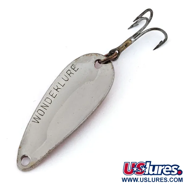 Vintage  Acme Wonderlure, 1/4oz Red / White / Nickel fishing spoon #13902