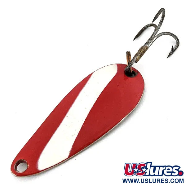Vintage  Acme Wonderlure, 1/4oz Red / White / Nickel fishing spoon #13902